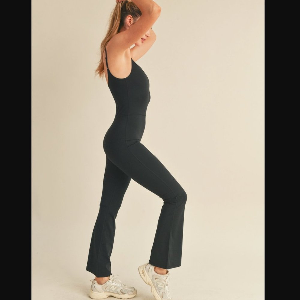 Black Flare Leg Jumpsuit